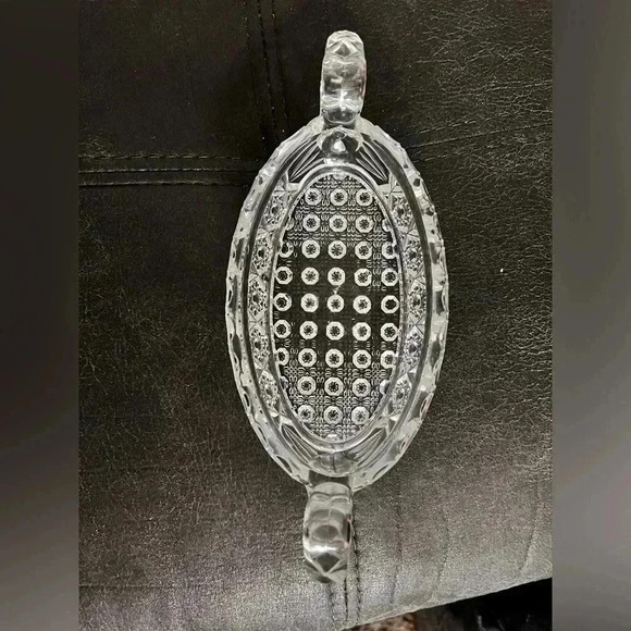 GUC IMPERIAL GLASS NUCUT PICKLE, CANDY, SAUCE DISH Clear Fancy Beautiful Unique - Picture 3 of 4